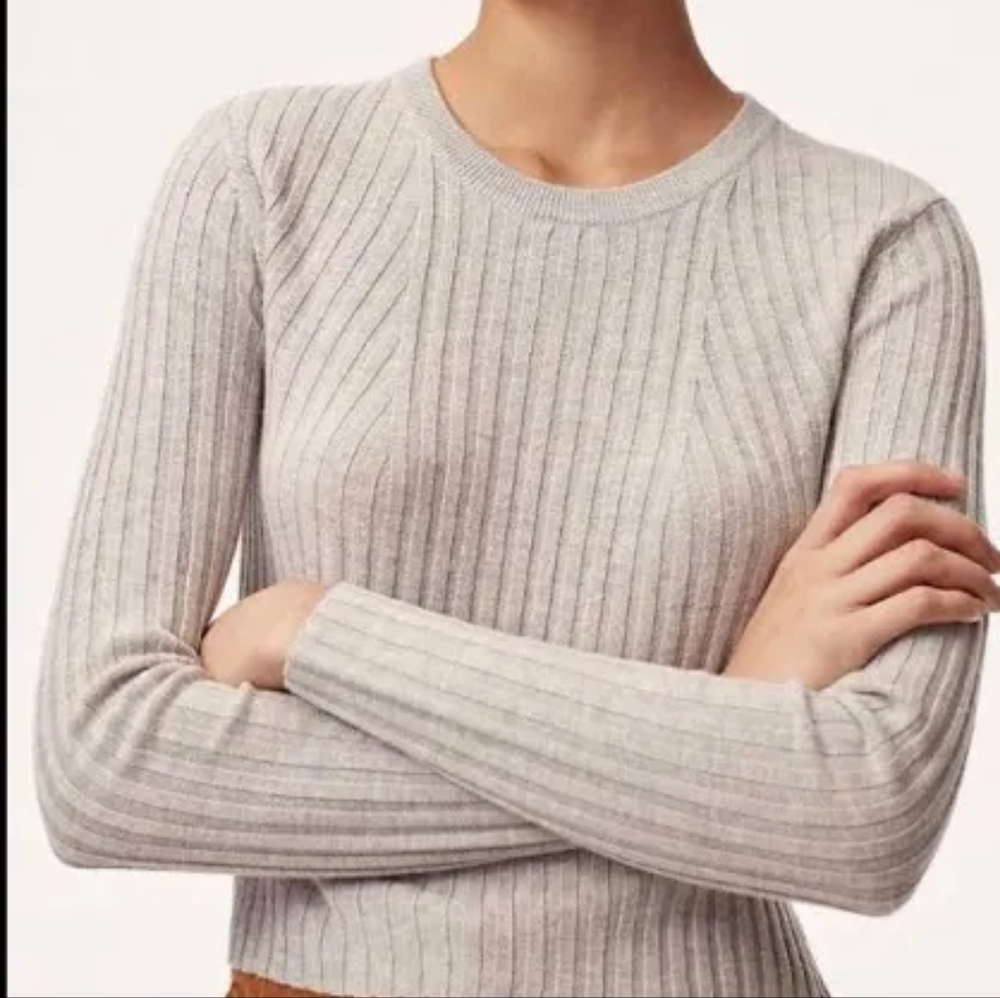 Aritzia babaton Nathanial wool blend fine knit ribbed sweater XXS